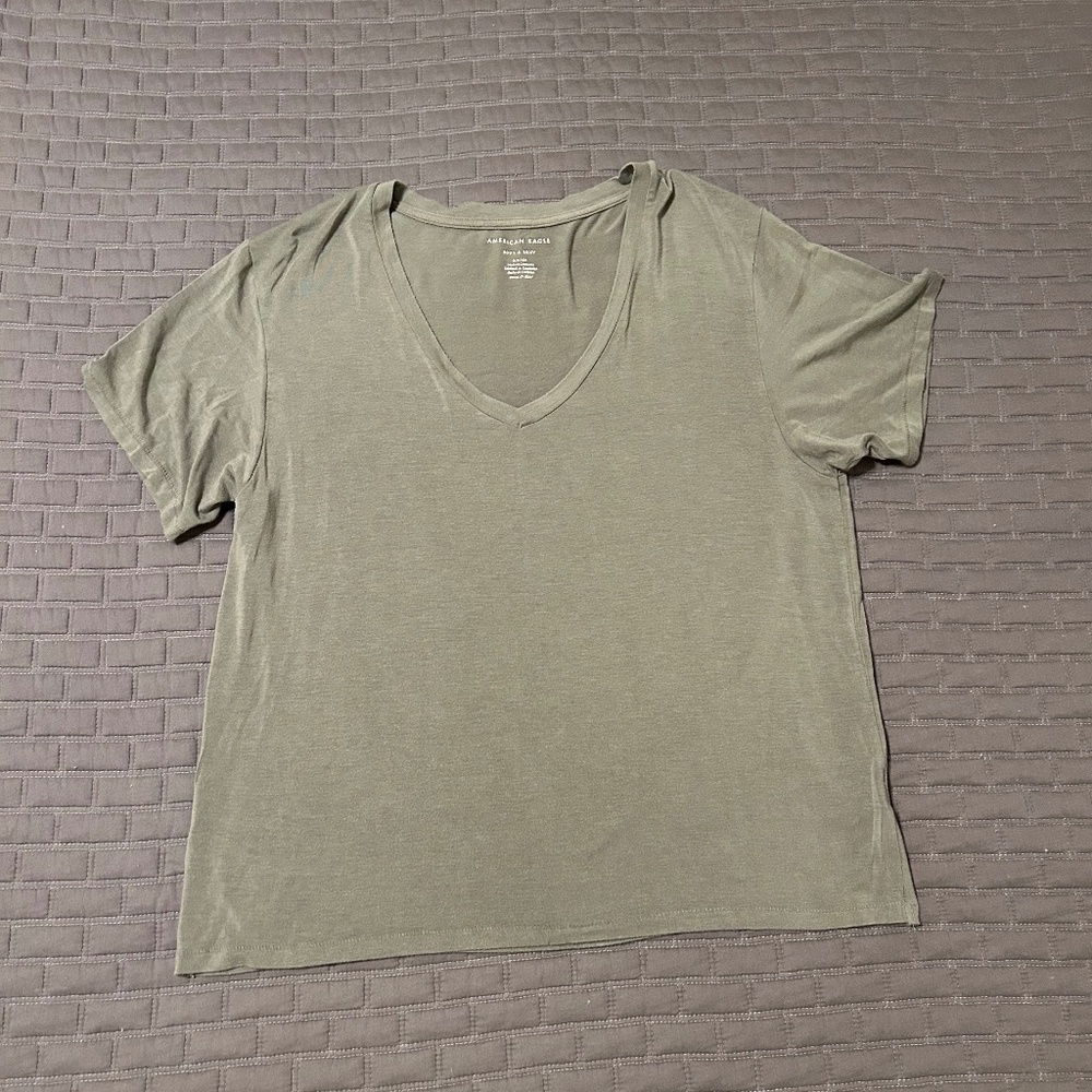 American Eagle Olive Green Soft & Sexy T-Shirt-S